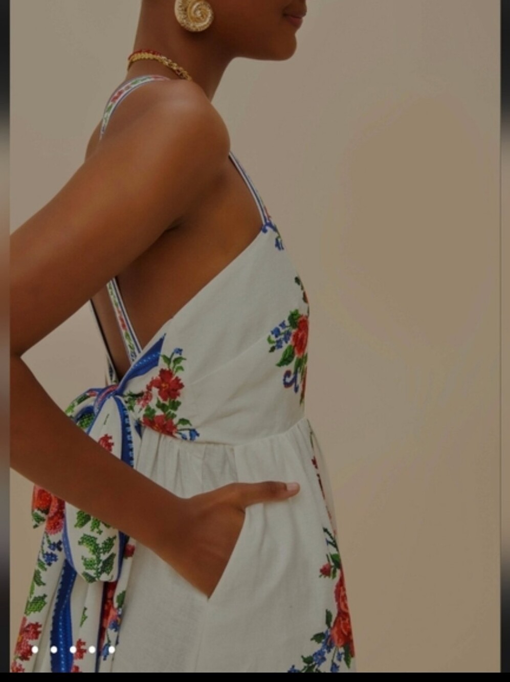 Farm Rio Off-White Flower Tapestry Maxidress - Picture 5 of 6